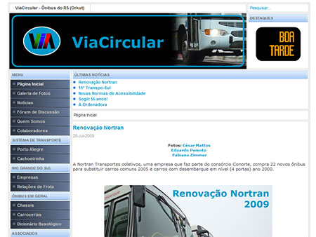 Imagem da página inicial em 2009